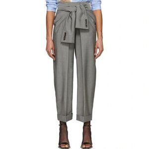 Alexander Wang size 0 tie front wool mohair tapered trousers grey blazer - EUC